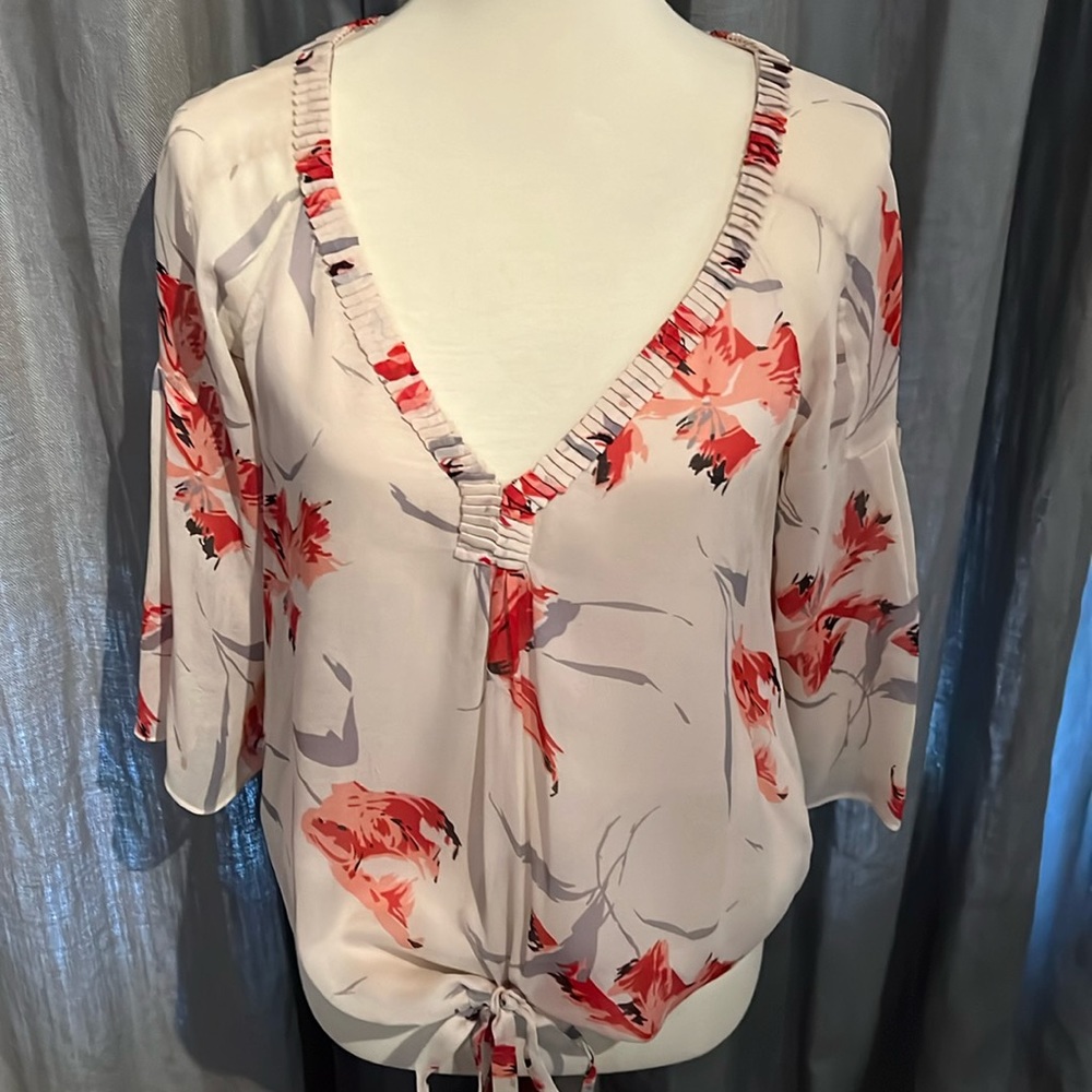 DVF Floral drapey blouse